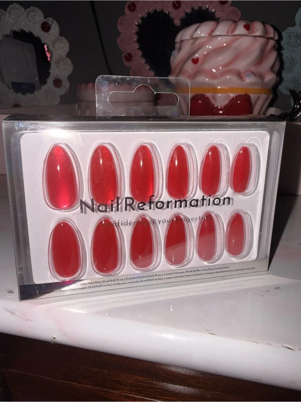 Nail Reformation Red Reflective Press On Nails